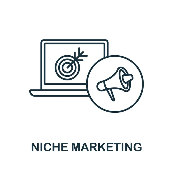 니체 마케팅 아이콘. 계열사 마케팅 그룹의 라인 요소입니다. Linear Niche Marketing icon sign for web design, infographics and more. — 스톡 벡터
