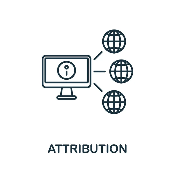 Attributionsikon. Linjeelement från affiliate marknadsföring samling. Linjär Attribution ikon tecken för webbdesign, infografik och mer. — Stock vektor