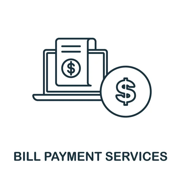 Ikonen för Bill Payment Services. Linjeelement från insamling av banktransaktioner. Linjär Bill Payment Services ikon tecken för webbdesign, infografik och mer. — Stock vektor