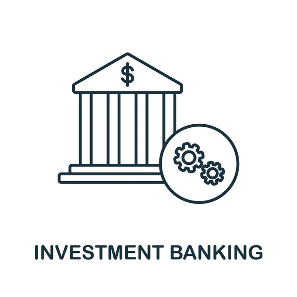 Ikonen för Investment Banking. Linjeelement från insamling av banktransaktioner. Linjär Investment Banking ikon tecken för webbdesign, infografik och mer. — Stock vektor