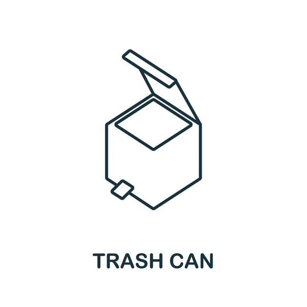 Εικονίδιο σκουπιδοτενεκέ. Στοιχείο γραμμής από τη συλλογή μπάνιου. Linear Trash Can σύμβολο υπογράψει για το σχεδιασμό web, infographics και περισσότερα. — Διανυσματικό Αρχείο