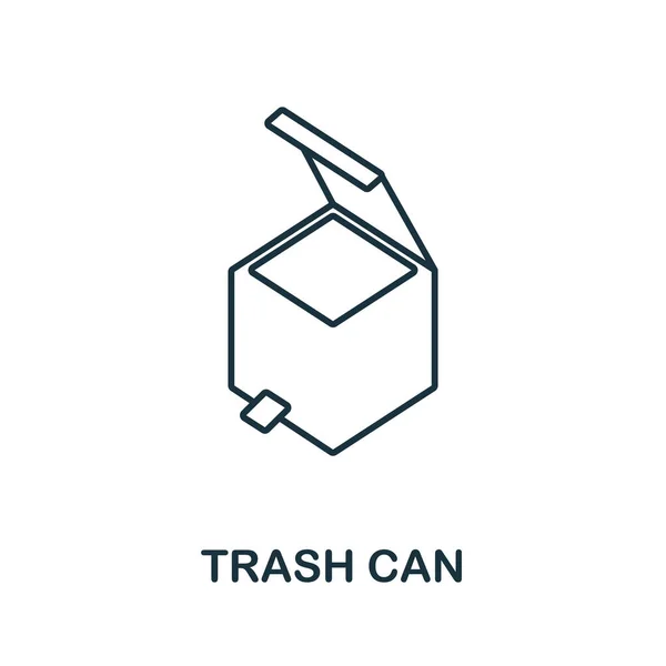 Icono de Papelera. Elemento de línea de la colección baño. Lineal Trash Can signo de icono para el diseño web, infografías y más. — Archivo Imágenes Vectoriales