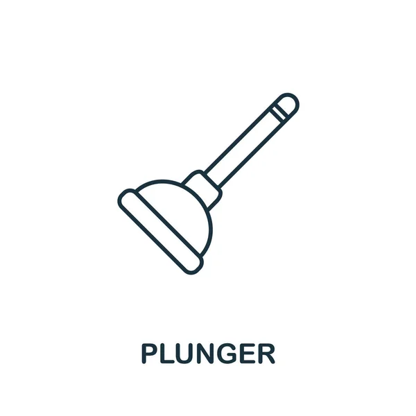 Plunger icon. Line element from bathroom collection. Linear Plunger icon sign for web design, infographics and more. — 图库矢量图片