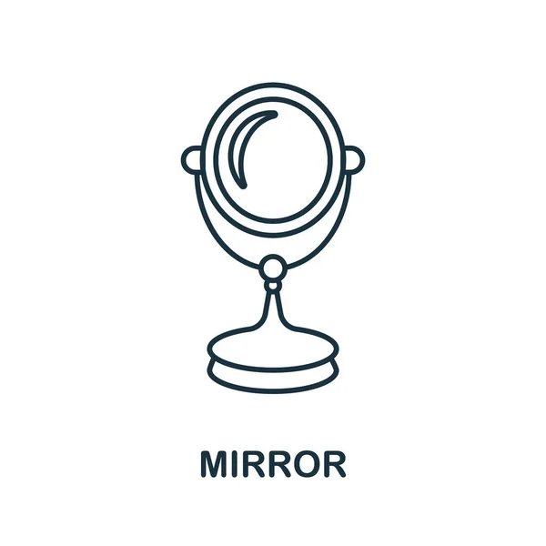 Значок зеркала. Элемент линии из коллекции ванных комнат. Знак линейного зеркала для веб-дизайна, инфографики и многое другое. — стоковый вектор