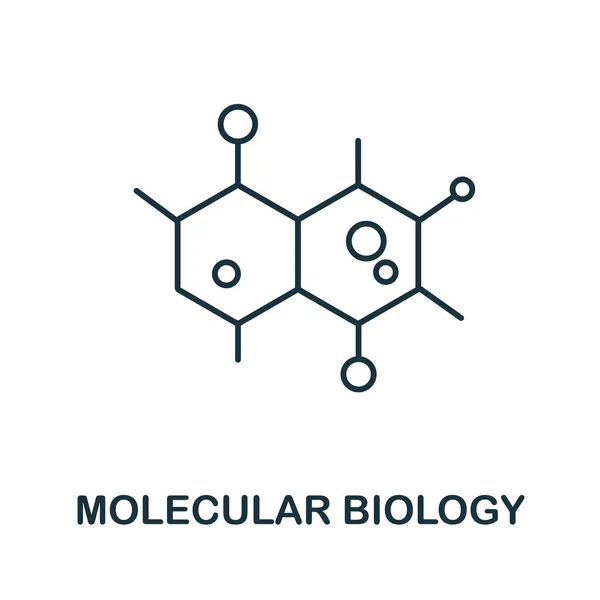 Ícone da biologia molecular. Elemento de linha da coleção de bioengenharia. Sinal de ícone de biologia molecular linear para web design, infográficos e muito mais. —  Vetores de Stock