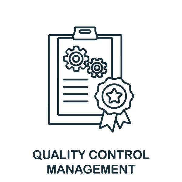 Icono de gestión de control de calidad. Elemento de línea de la colección de gestión de empresa. Signo de icono de gestión de control de calidad lineal para diseño web, infografías y más. — Vector de stock
