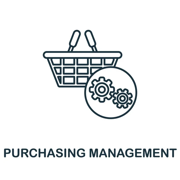 Purchasing Management icon. Line element from company management collection. Linear Purchasing Management icon sign for web design, infographics and more. — Stock Vector