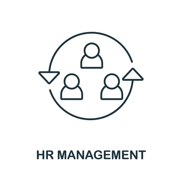 Hr Management 아이콘. 회사 경영 부에서 나온 라인 요소. 웹 디자인, 인포 그래픽등을 위한 선형 Hr 관리 아이콘 기호. — 스톡 벡터