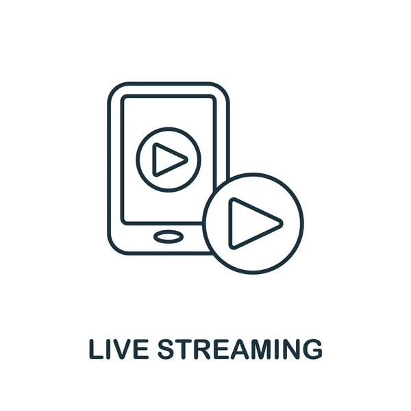 Live Streaming icon. Line element from content marketing collection. Linear Live Streaming icon sign for web design, infographics and more. — Image vectorielle