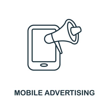 Mobile Advertising icon. Line element from content marketing collection. Linear Mobile Advertising icon sign for web design, infographics and more.