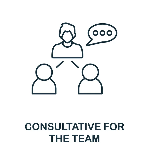 Consultative For The Team icon. Line element from corporate development collection. Linear Consultative For The Team icon sign for web design, infographics and more. — Image vectorielle