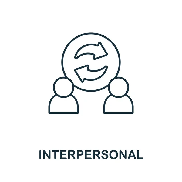 Interpersonal icon. Line element from corporate development collection. Linear Interpersonal icon sign for web design, infographics and more. — Vettoriale Stock