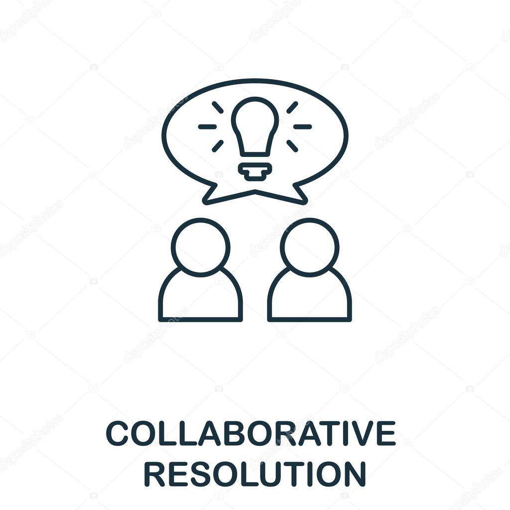 Collaborative Resolution icon. Outline sign from corporate development collection. Line Collaborative Resolution icon for infographics, wed design and more.