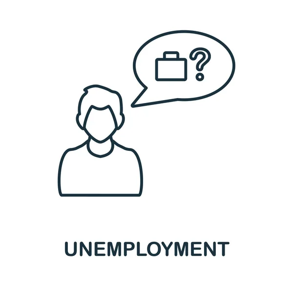 Unemployment icon. Line element from risis collection. Linear Unemployment icon sign for web design, infographics and more. — стоковый вектор