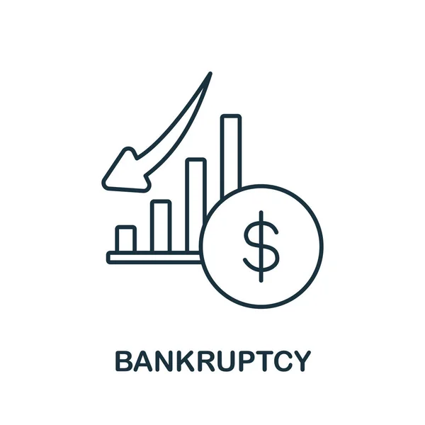 Bankruptcy icon. Line element from crisis collection. Linear Bankruptcy icon sign for web design, infographics and more. — Stockový vektor
