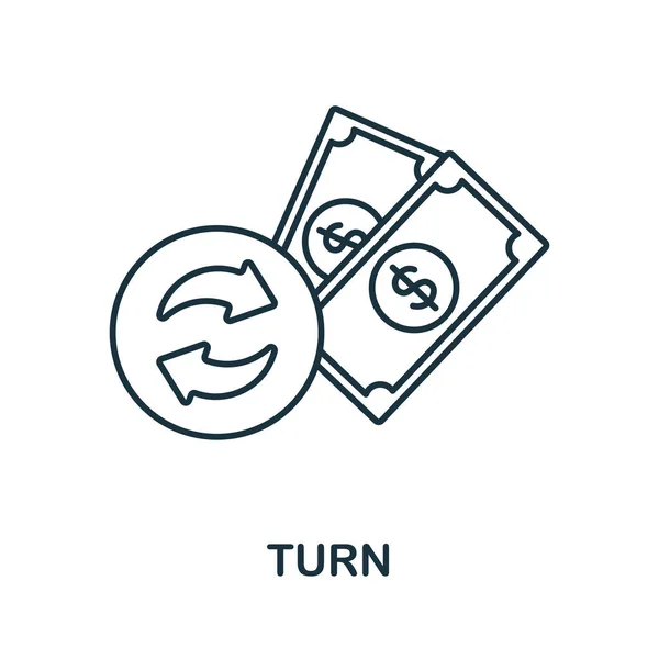 Turn icon. Line element from crisis collection. Linear Turn icon sign for web design, infographics and more. — Vetor de Stock