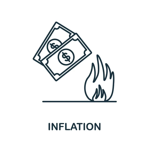 Inflation icon. Line element from crisis collection. Linear Inflation icon sign for web design, infographics and more. — Stock Vector