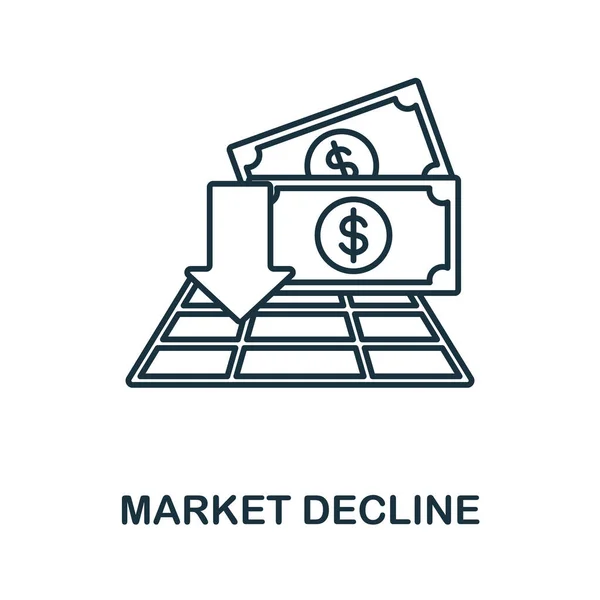 Market Decline icon. Line element from crisis collection. Linear Market Decline icon sign for web design, infographics and more. — 图库矢量图片