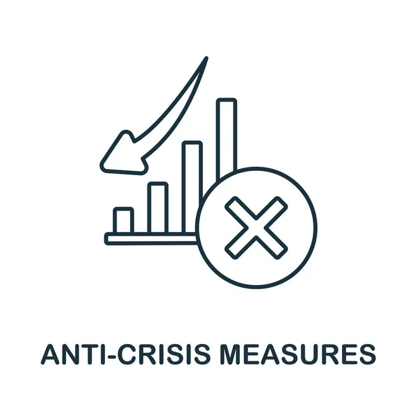 Anti-Crisis Measures icon. Line element from crisis collection. Linear Anti-Crisis Measures icon sign for web design, infographics and more. — Image vectorielle