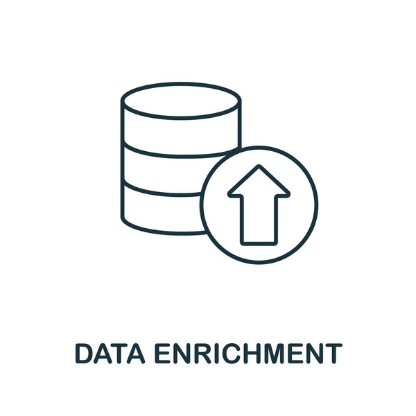 Data Enrichment icon. Line element from customer relationship collection. Linear Data Enrichment icon sign for web design, infographics and more. — Vetor de Stock