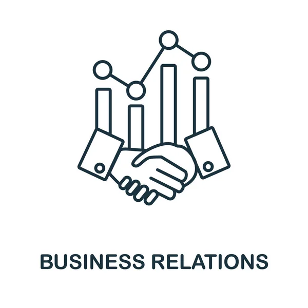 Business Relations icon. Line element from customer relationship collection. Linear Business Relations icon sign for web design, infographics and more. —  Vetores de Stock