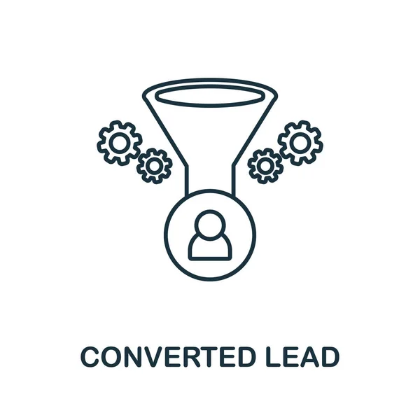 Converted Lead icon. Line element from customer relationship collection. Linear Converted Lead icon sign for web design, infographics and more. — 스톡 벡터
