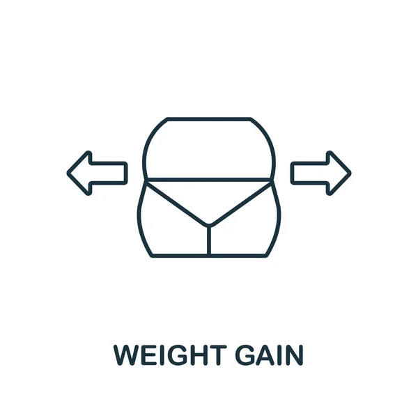 Gewichtswinst pictogram. Monochroom bord uit dieetcollectie. Creatieve Weight Gain pictogram illustratie voor web design, infographics en meer — Stockvector