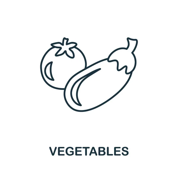 Ikona warzyw. Monochromatyczny znak z kolekcji diety. Ikona Creative Vegetables do projektowania stron internetowych, infografik i innych — Wektor stockowy