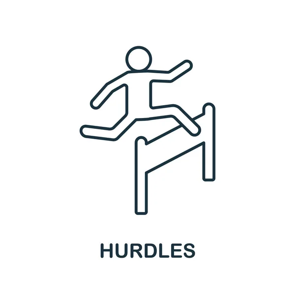 Hurdles icon. Line element from digital transformation collection. Linear Hurdles icon sign for web design, infographics and more. — Stok Vektör
