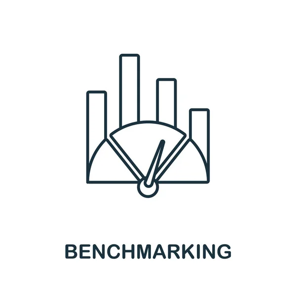 Benchmarking icon. Line element from digital transformation collection. Linear Benchmarking icon sign for web design, infographics and more. — 图库矢量图片