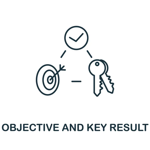 Objective And Key Result icon. Line element from digital transformation collection. Linear Objective And Key Result icon sign for web design, infographics and more. — Vettoriale Stock