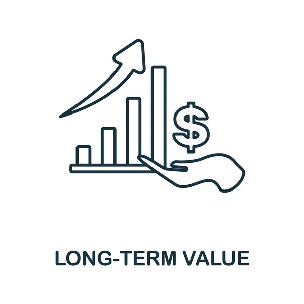 Long-Term Value icon. Line element from digital transformation collection. Linear Long-Term Value icon sign for web design, infographics and more. — Vetor de Stock