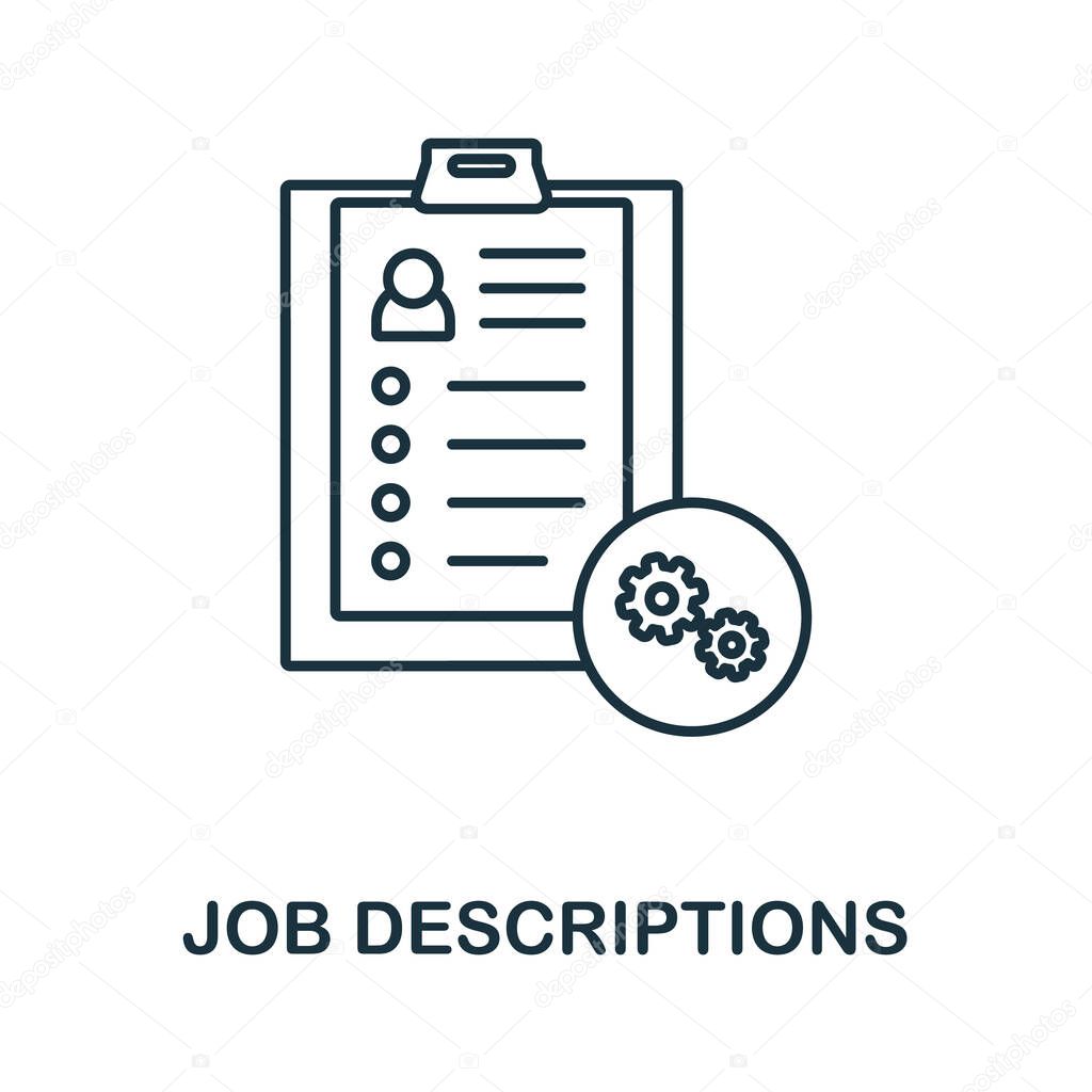 Job Descriptions icon. Line element from digital transformation collection. Linear Job Descriptions icon sign for web design, infographics and more.