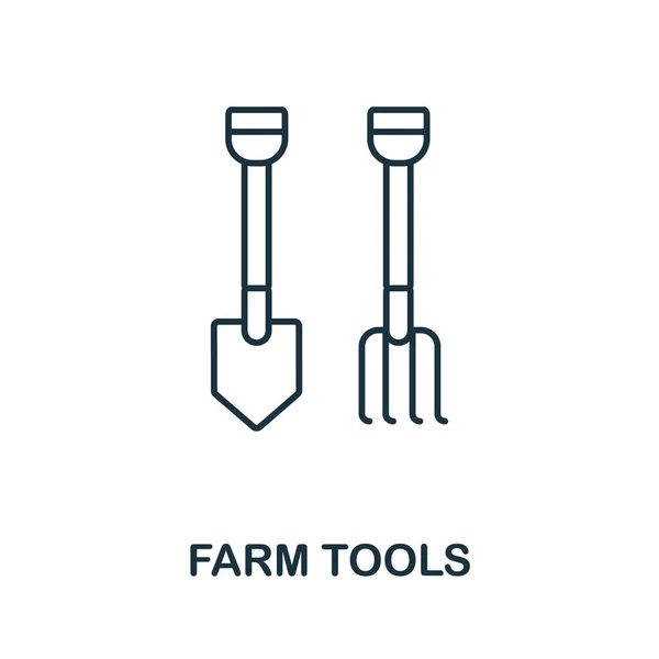 농장 도구들의 아이콘. 농업 수집에서 나온 선의 요소. 선형 농장 도구 웹 디자인, 인포 그래픽등을 위한 아이콘 표시. — 스톡 벡터