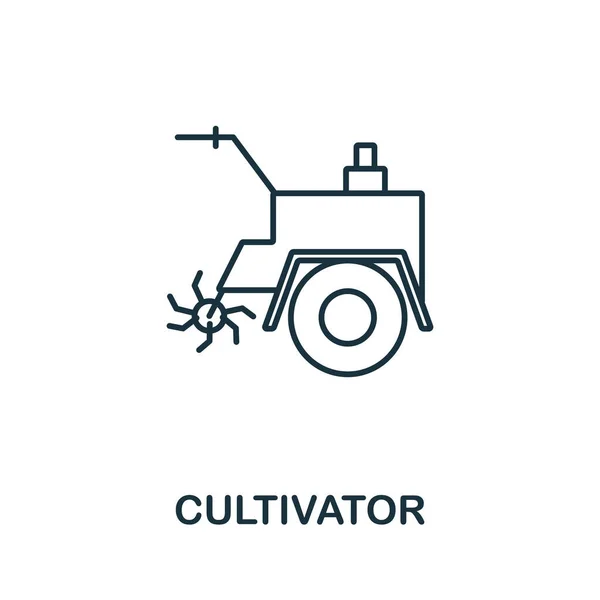 Значок культиватора. Линейный элемент из сельскохозяйственной коллекции. Значок Linear Cultivator для веб-дизайна, инфографики и многое другое. — стоковый вектор