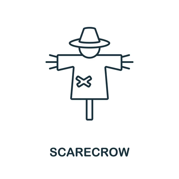 Vogelverschrikker icoon. Lijnelement uit landbouwverzameling. Lineaire Scarecrow pictogram teken voor web design, infographics en meer. — Stockvector
