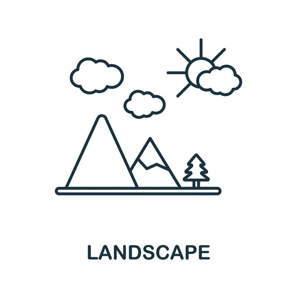 Εικόνα τοπίου. Στοιχείο γραμμής από τη συλλογή γεωργικών προϊόντων. Linear Landscape icon sign for web design, infographics και περισσότερα. — Διανυσματικό Αρχείο