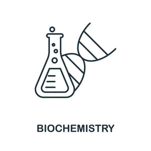 Icône biochimie. Élément de ligne de la collection de bio-ingénierie. Signe icône de biochimie linéaire pour la conception web, infographies et plus. — Image vectorielle