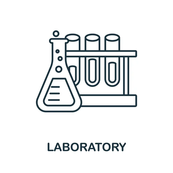 Icône laboratoire. Élément de ligne de la collection de bio-ingénierie. Signe d'icône de laboratoire linéaire pour la conception Web, infographies et plus. — Image vectorielle