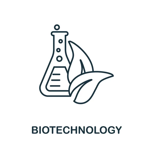 Ícone de biotecnologia. Elemento de linha da coleção de bioengenharia. Sinal de ícone de biotecnologia linear para web design, infográficos e muito mais. —  Vetores de Stock