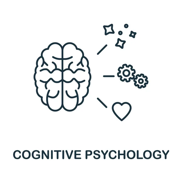 Ícone de psicologia cognitiva. Elemento de linha da coleção de habilidades cognitivas. Sinal de ícone de psicologia cognitiva linear para web design, infográficos e muito mais. —  Vetores de Stock