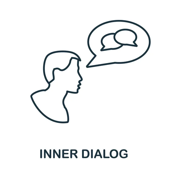 Ikona vnitřního dialogu. Linkový prvek ze sbírky kognitivních dovedností. Lineární symbol vnitřního dialogu pro webový design, infografiku a další. — Stockový vektor
