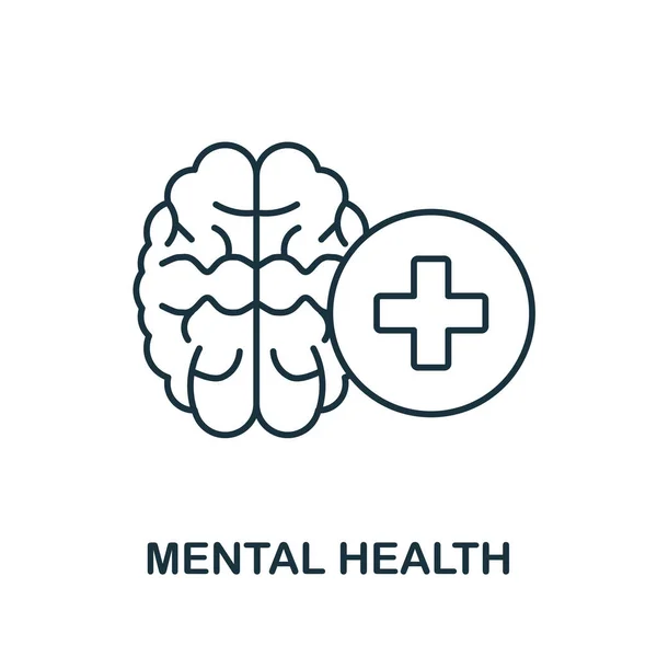 Mental Health icon. Line element from cognitive skills collection. Linear Mental Health icon sign for web design, infographics and more. — Stock Vector