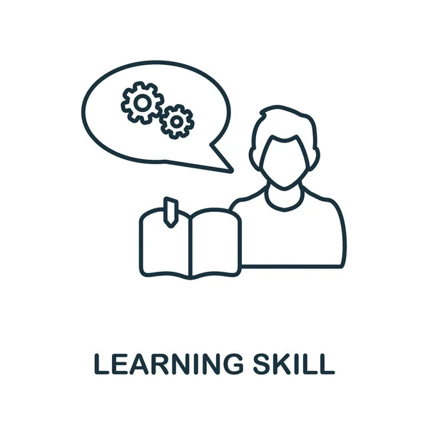 Learning Skill Ikone. Linienelement aus der Sammlung kognitiver Fähigkeiten. Linear Learning Skill Icon-Zeichen für Webdesign, Infografiken und mehr. — Stockvektor