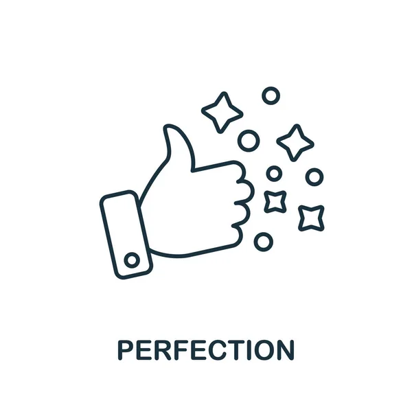 Icona della perfezione. Elemento di linea dalla raccolta di competenze cognitive. Icona Linear Perfection segno per web design, infografica e altro ancora. — Vettoriale Stock