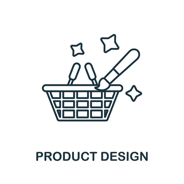 Ikona návrhu produktu. Čárový prvek ze sbírky grafického designu. Lineární symbol designu produktu pro webdesign, infografiku a další. — Stockový vektor