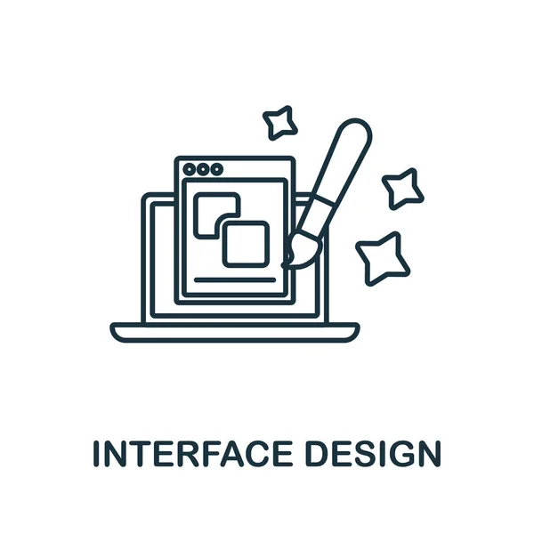Εικονίδιο σχεδιασμού διασύνδεσης. Στοιχείο γραμμής από τη συλλογή γραφικών σχεδίων. Linear Interface Design σύμβολο για το σχεδιασμό web, infographics και περισσότερα. — Διανυσματικό Αρχείο