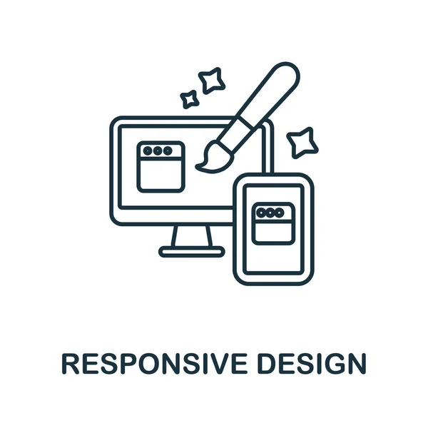 Responsive Design Ikone. Linienelement aus der Grafikdesign-Kollektion. Symbolschild für lineares Responsive Design für Webdesign, Infografiken und mehr. — Stockvektor