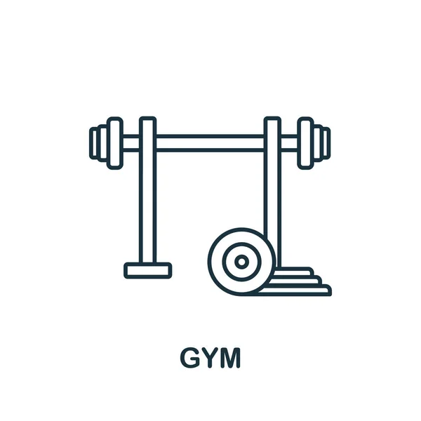 L'icône du gymnase. Élément de ligne de la collection gym. Signe d'icône de gymnase linéaire pour la conception Web, infographies et plus. — Image vectorielle