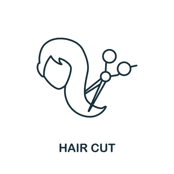 Значок Вирізати волосся. Лінійний елемент з колекції перукарів. Значок лінійного вирізання волосся для веб-дизайну, інфографіки тощо . — стоковий вектор